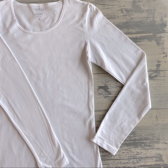 Modbod White Long Sleeve Layering shirt - Picture 2 of 4